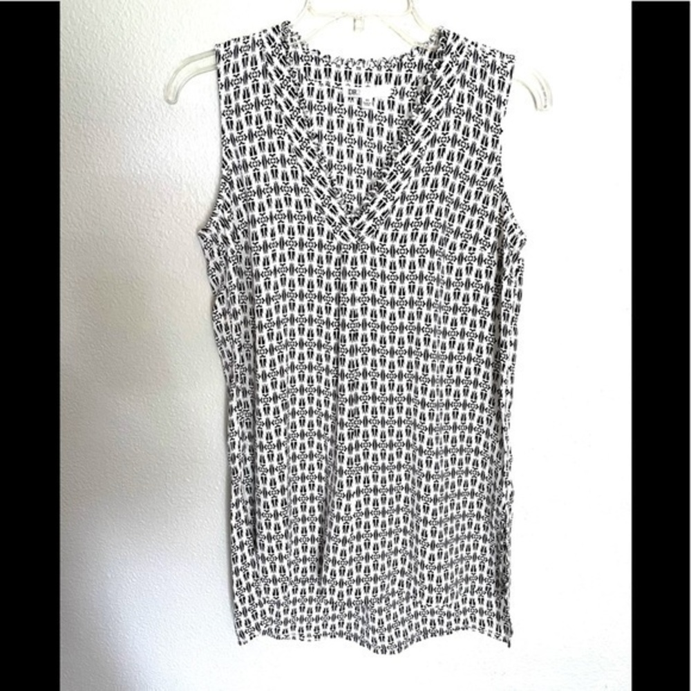DANIEL RAINN black and white print tunic blouse XS